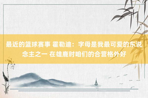 最近的篮球赛事 霍勒迪：字母是我最可爱的东说念主之一 在雄鹿时咱们的合营格外好