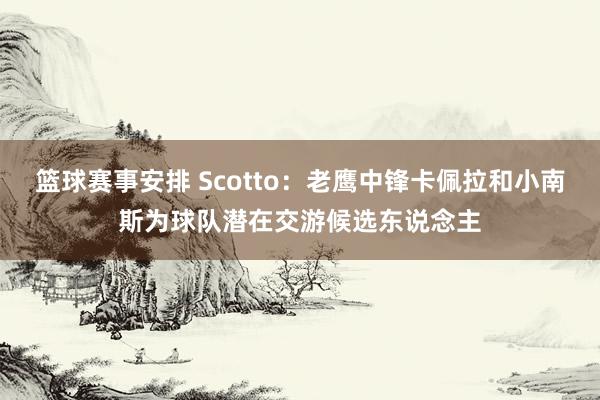 篮球赛事安排 Scotto：老鹰中锋卡佩拉和小南斯为球队潜在交游候选东说念主